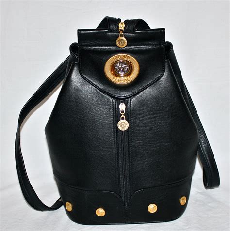 vintage gianni versace leather backpack|versace handbags vintage.